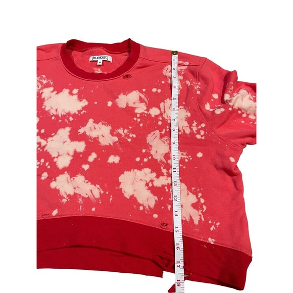 BLANKNYC  Bleached Crop Sweatshirt Women Size‎ Medium Coral Distressed Destroyed - Picture 9 of 10
